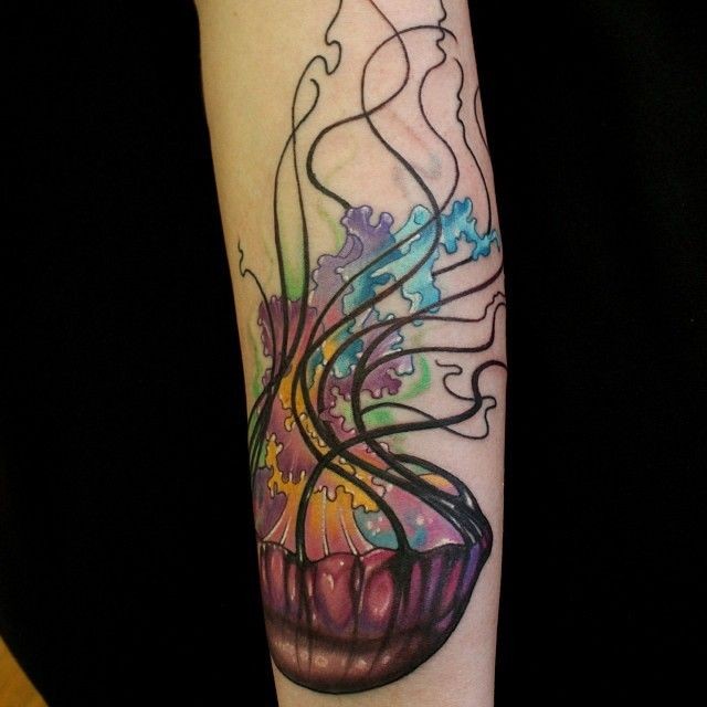 Arm Sleeve Jellyfish Tattoo
