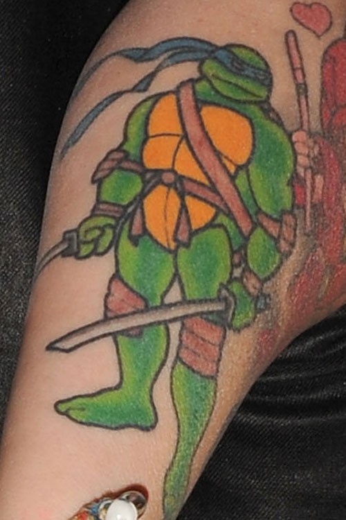 Awesome Ninja Turtle Tattoo On Half Sleeve