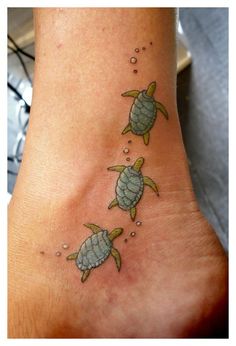 Baby Turtle Tattoos On Ankle