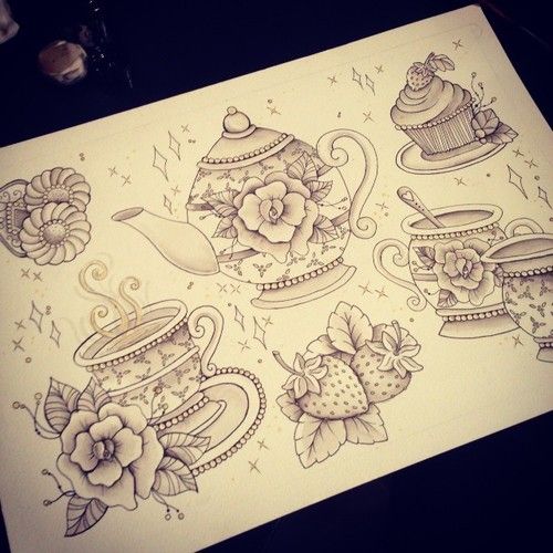 Beautiful Teacup Tattoos Designs