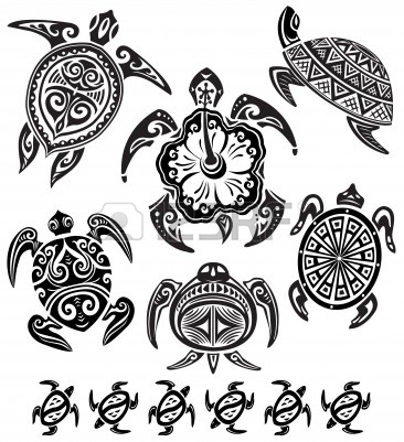 Black And White Turtle Tattoo Design