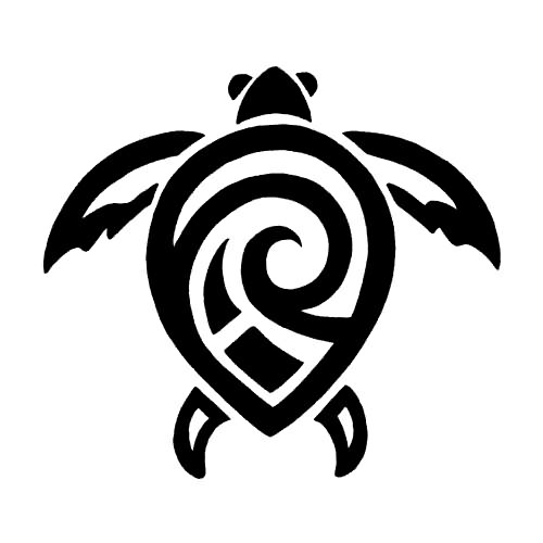 Black Tribal Simple Turtle Tattoo Design