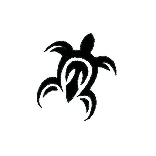 Black Tribal Turtle Tattoo Design Idea
