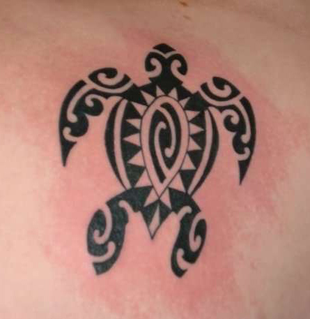 Black Tribal Turtle Tattoo Image
