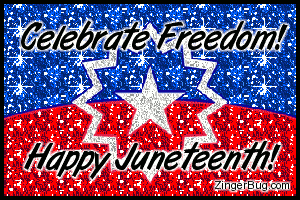 Celebrate Freedom Happy Juneteenth Glitter Picture