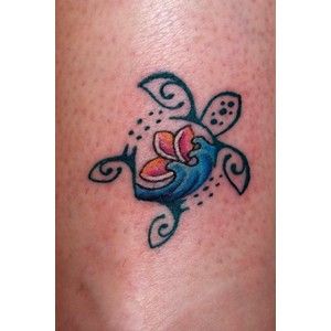 Colored Turtle Tattoo For Wrist
