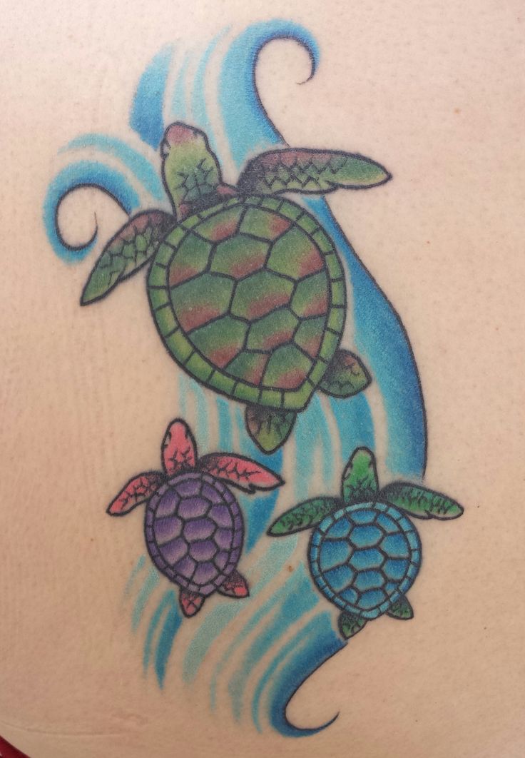Colored Turtle Tattoos Ideas