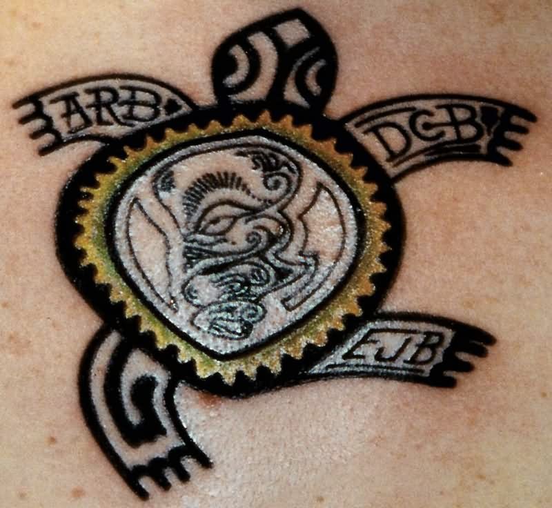 Cool Tribal Turtle Tattoo