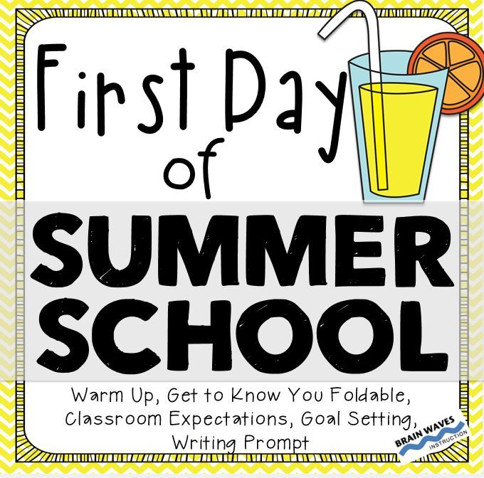 First Day Of Summer School Warm Up, Get To Know You Foldable, Classroom Expectations, Goal Setting, Writing Prompt