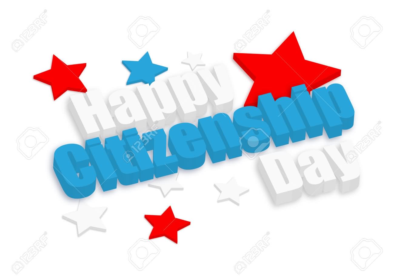 Happy Citizenship Day 3d Text Picture