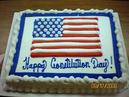 Happy Constitution And Citizenship Day American Flag Cake Picture