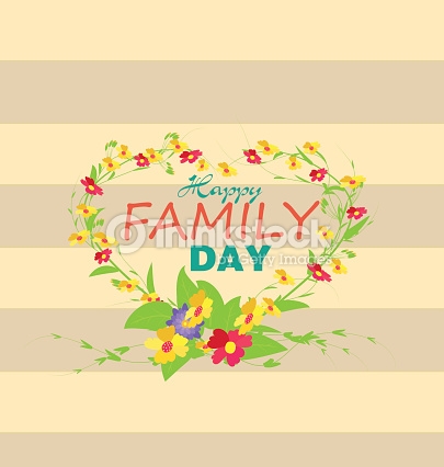 Happy Family Day Beautiful Flowers On Greeting Card