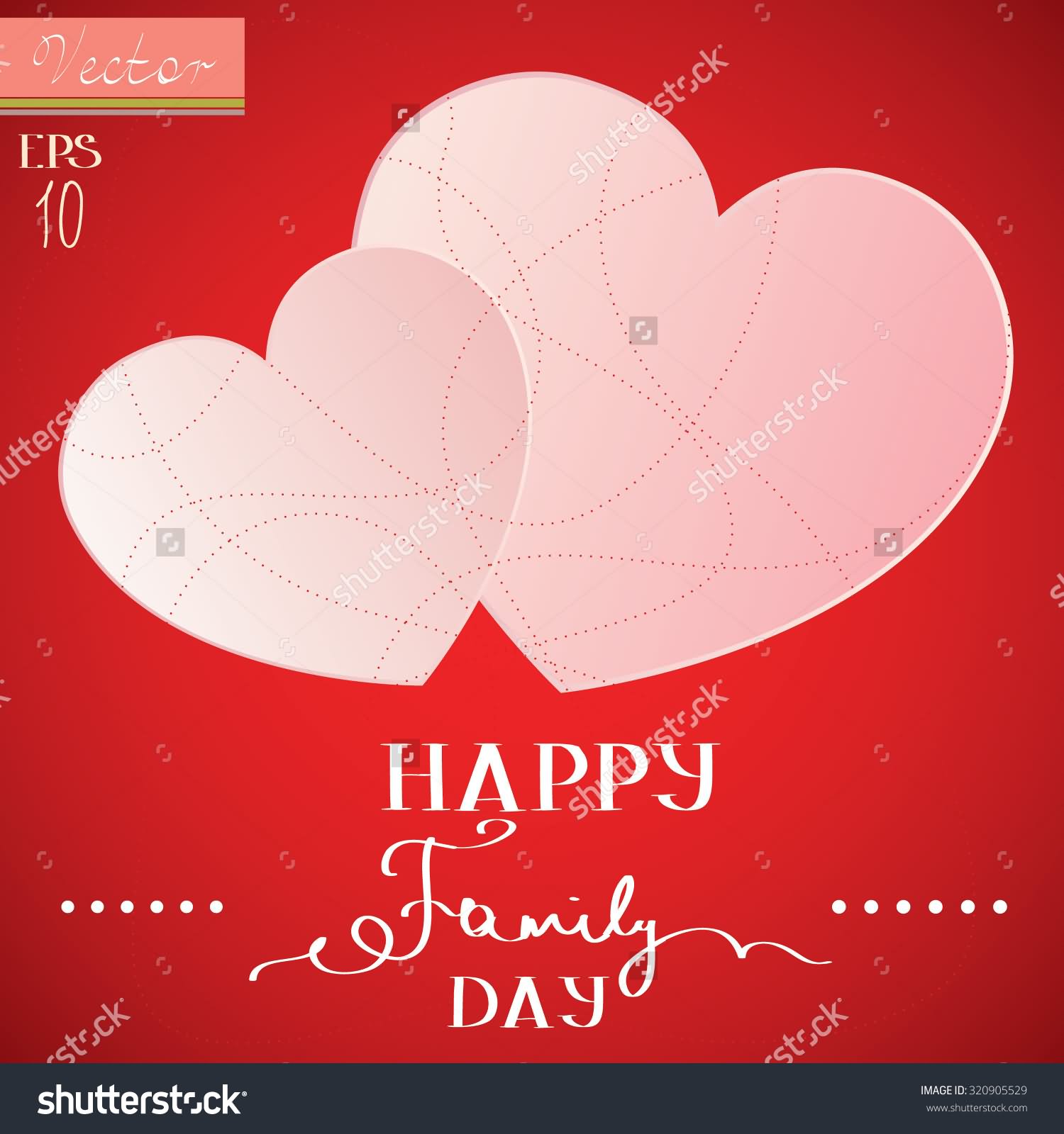Happy Family Day Beautiful Hearts On Card