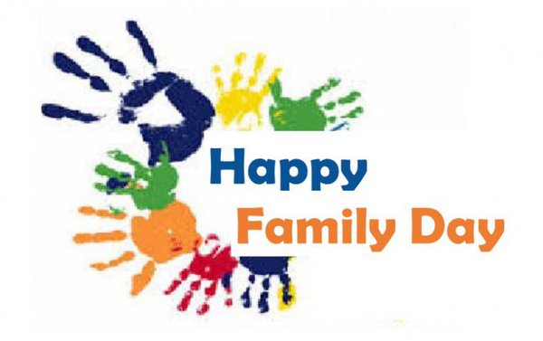 Happy Family Day Colorful Hand Prints Picture