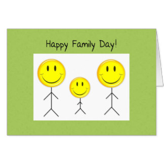 Happy Family Day Smileys On Greeting Card