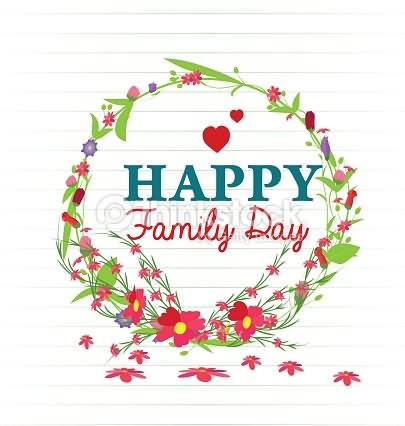 Happy Family Day Wreath Greeting Card
