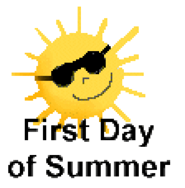Happy First Day Of Summer Sun Wearing Sunglasses Clipart