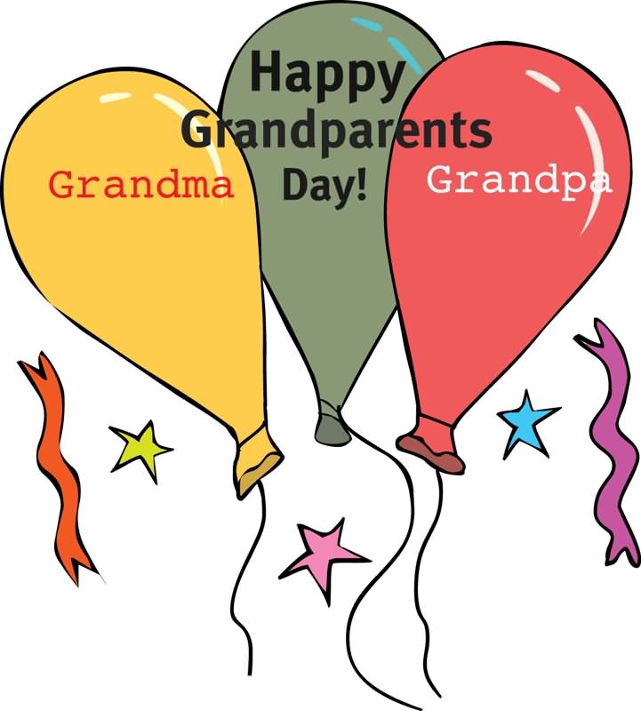 Happy Grandparents Day Balloons Clipart Image