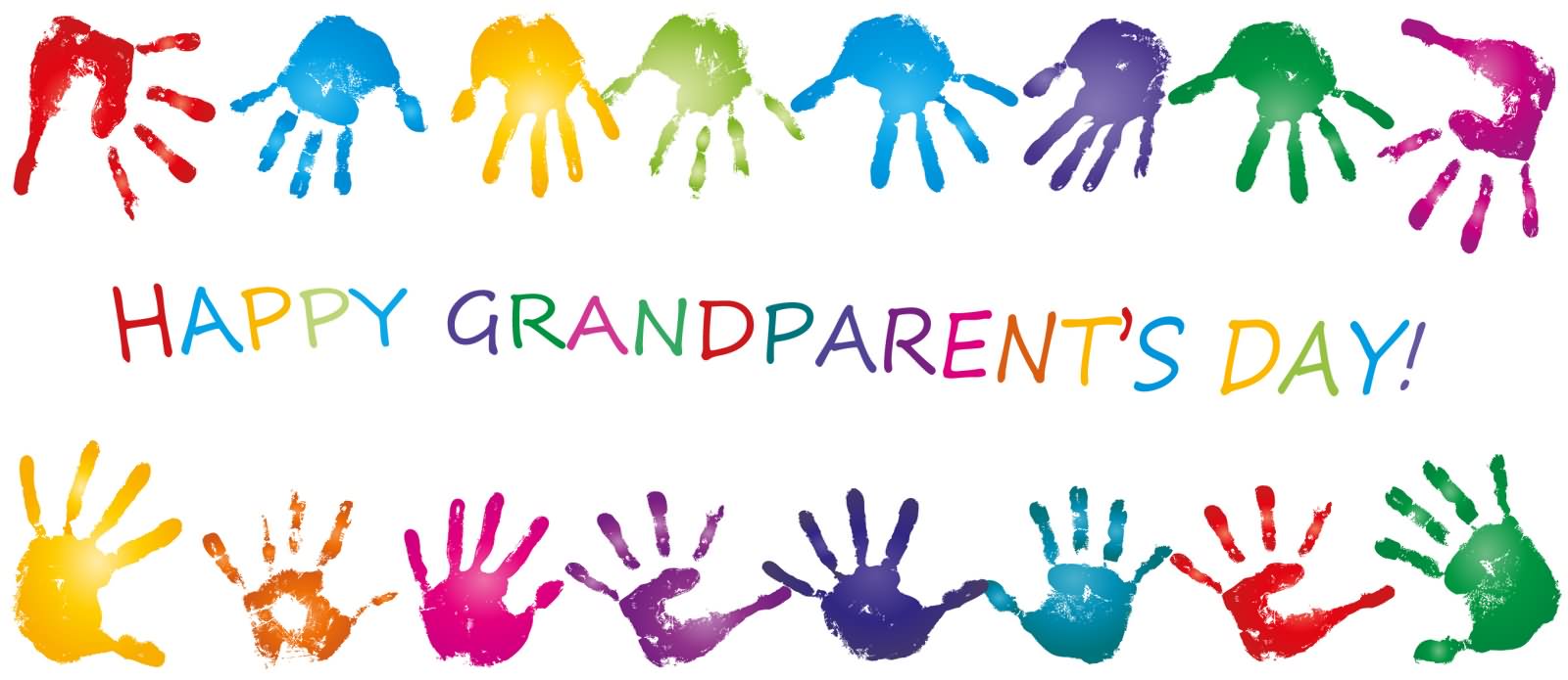 Happy Grandparents Day Colorful Hand Prints Picture