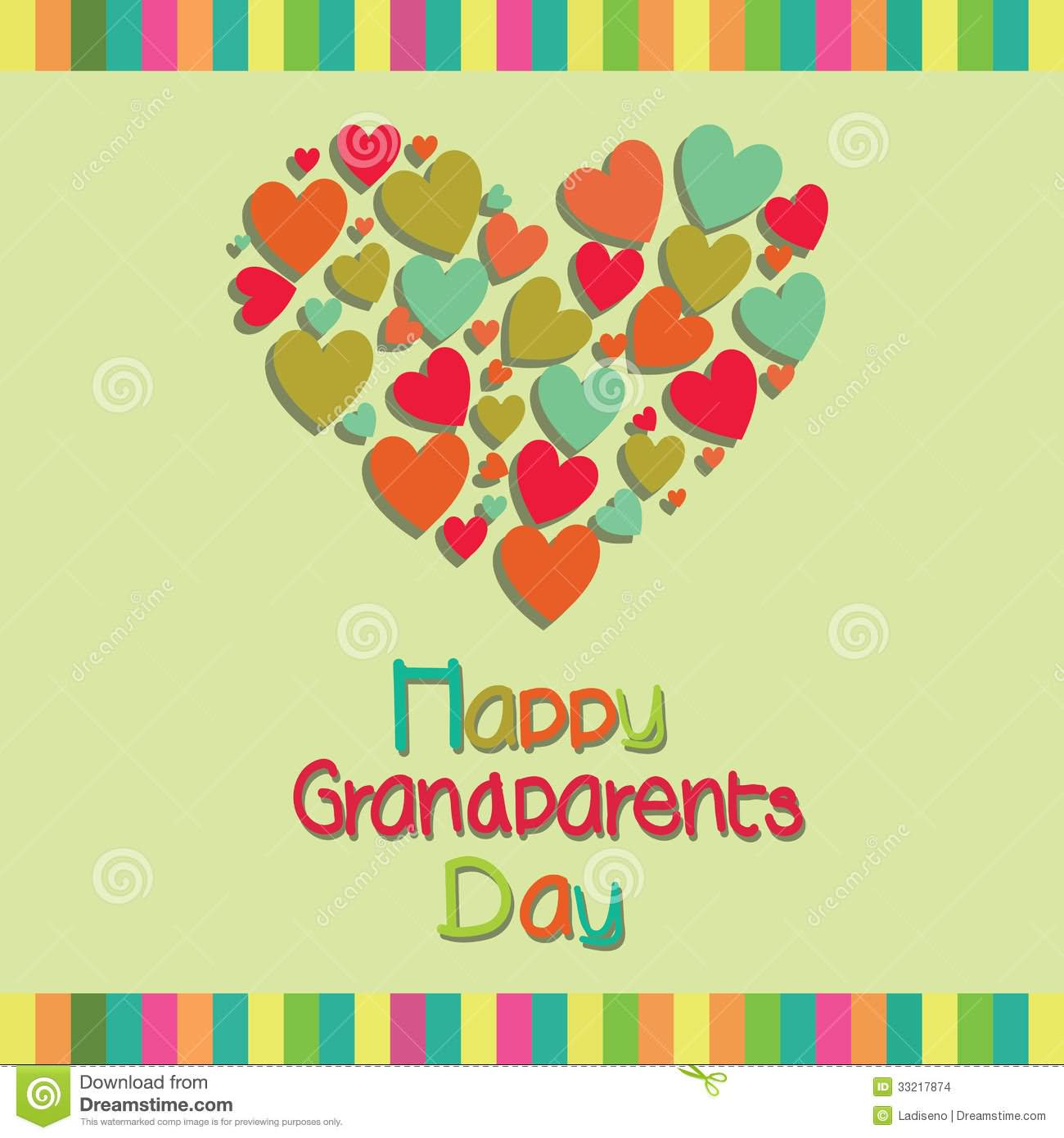 Happy Grandparents Day Heart Greeting Card