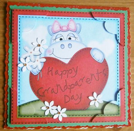 Happy Grandparents Day Hilda Hippo's Greeting Card