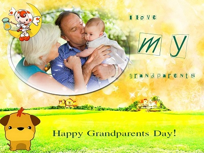 I Love My Grandparents Happy Grandparents Day Greeting Card