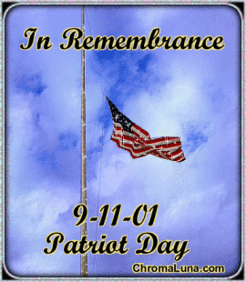 In Remembrance 9-11-01 Patriot Day Glitter