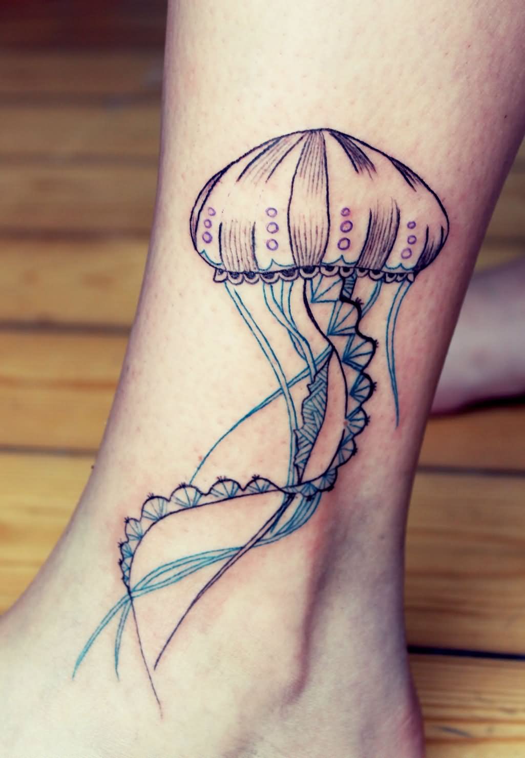 Jellyfish Tattoo On Ankle