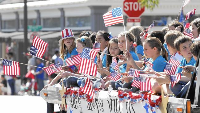 Kids Waiting For The Patriot Day Parade Image