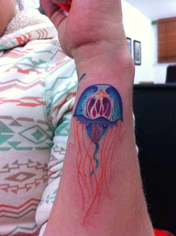 Left Arm Jellyfish Tattoo