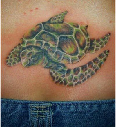 Lower Back Turtle Tattoo