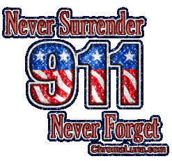 Never Surrender 9.11 Never Forget Glitter