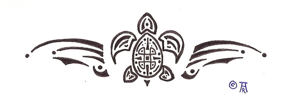 Nice Tribal Turtle Tattoos Design