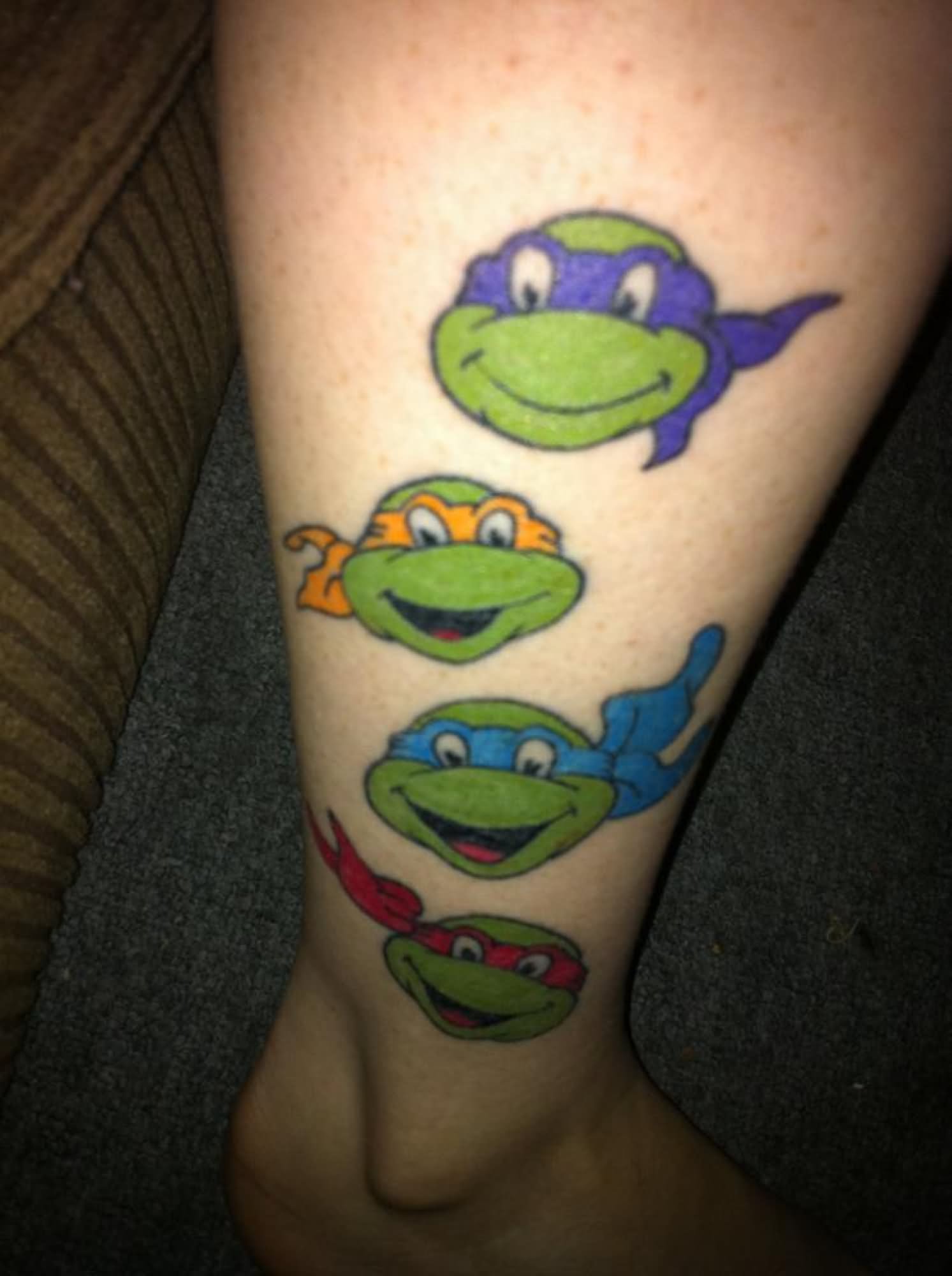 Ninja Turtle Tattoos On Leg