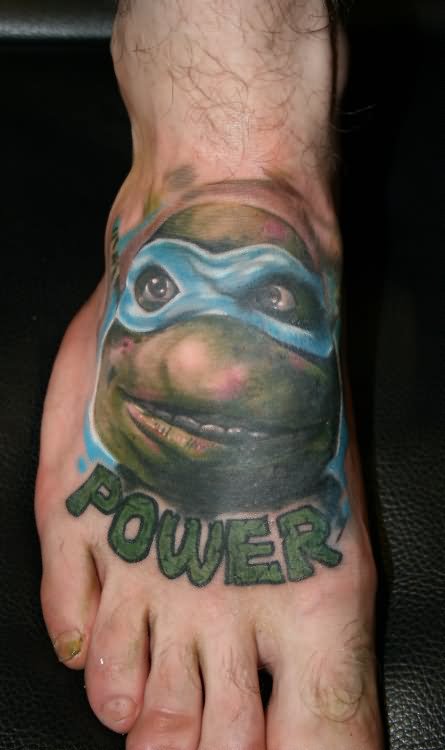 Power Turtle Tattoo On Right Foot