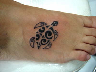 Right Foot Turtle Tattoo