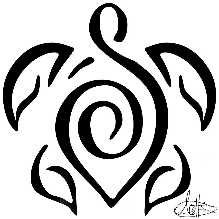 Simple Tribal Turtle Tattoo Design