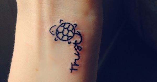 Simple Turtle Tattoo On Wrist