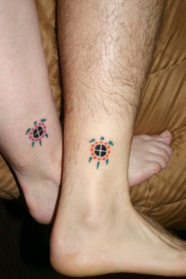 Small Turtle Tattoos On Leg