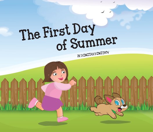 The First Day Of Summer Girl And Puppy Clipart Image