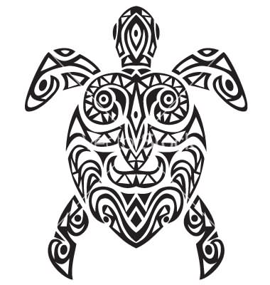 Tribal Outline Turtle Tattoo Design