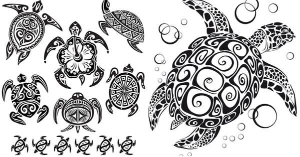 Turtle Black Tattoos Designs Ideas