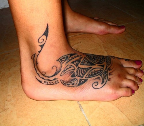 Turtle Tattoo On Right Foot
