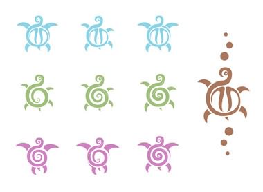 Unique Simple Color Tribal Turtle Tattoo Designs