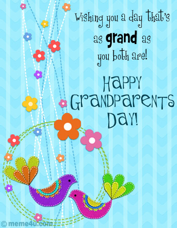 Wishing You A Day That's As Grand As You Both Are Happy Grandparents Day Greeting Card