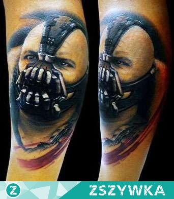 Amazing Bane Face Tattoo Design For Sleeve
