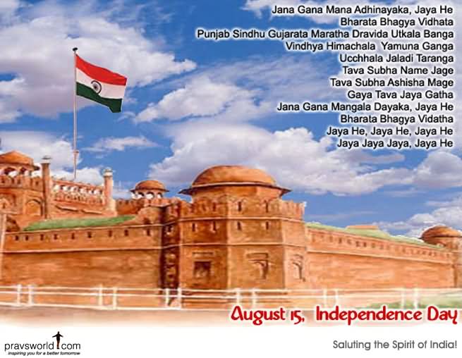 August 15 Independence Day Saluting The Spirit Of India Red Fort In Background