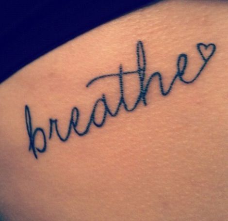 Breathe Lettering Tattoo Design