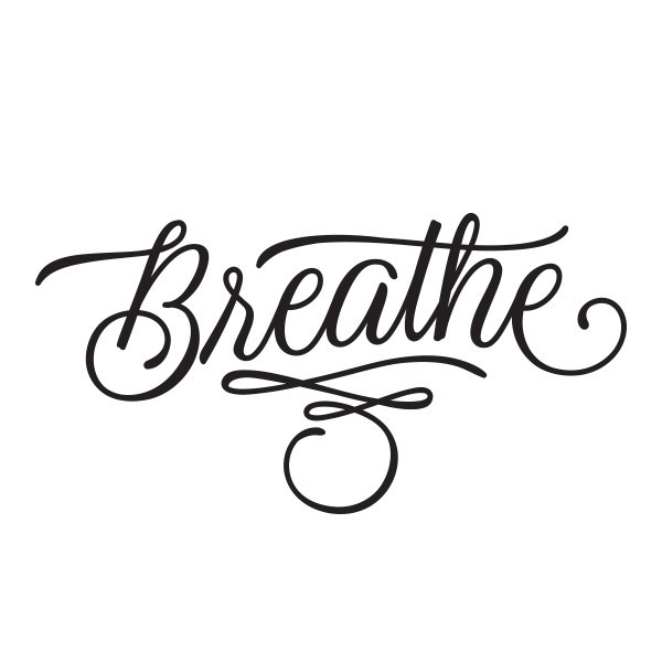 Cool Breathe Lettering Tattoo Design