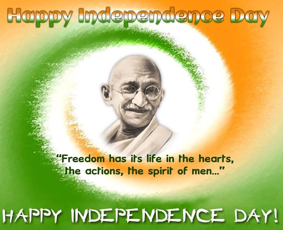 Happy Independence Day 2016 Mahatma Gandhi Wishes Image